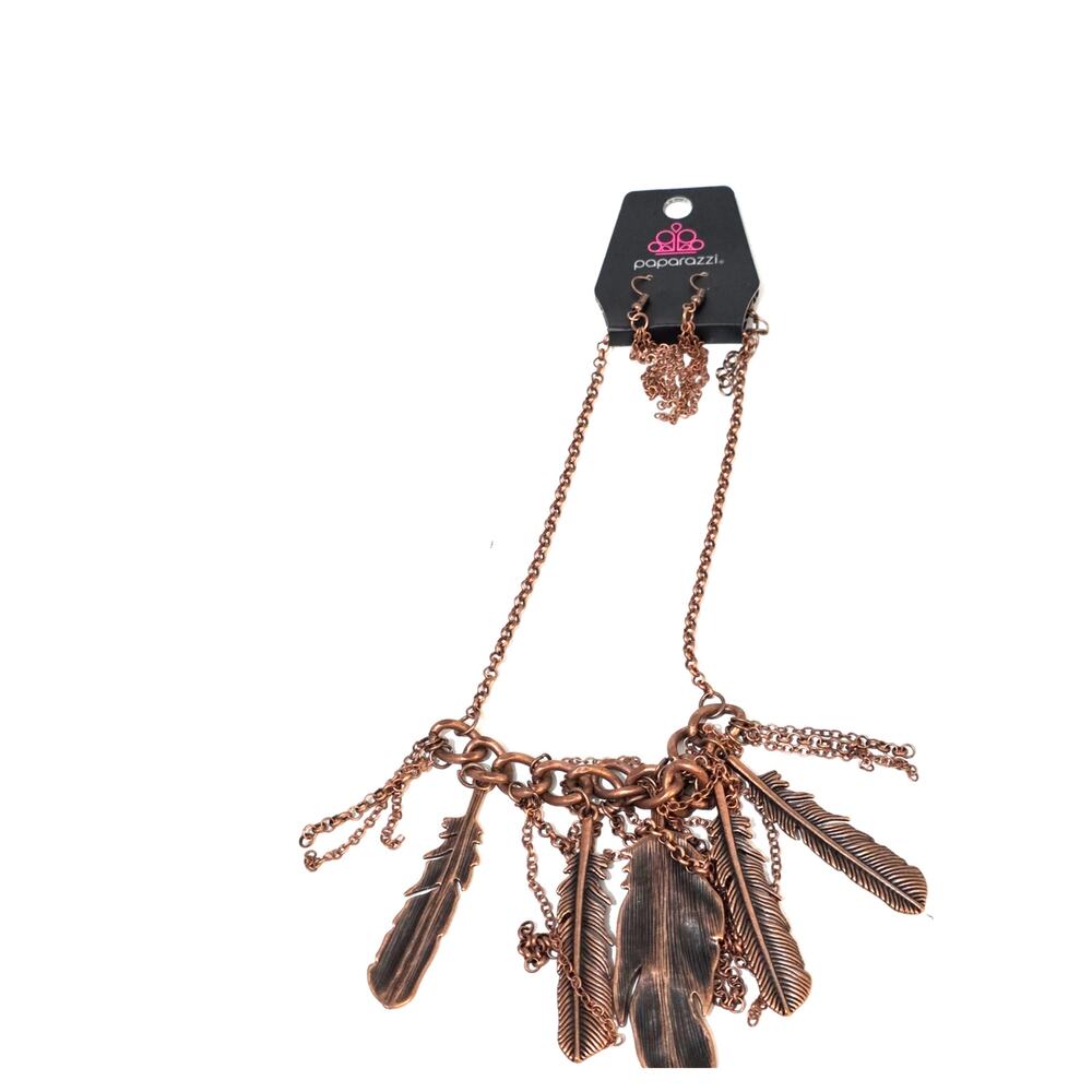 Paparazzi Nest Friends Forever Copper Necklace and Earrings New
